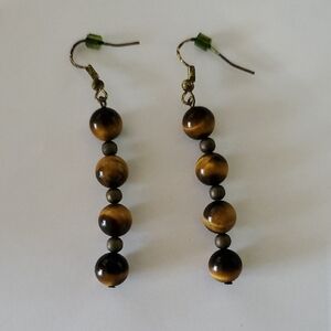 Tiger's Eye Dangling Earrings